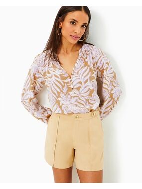 Lilly Pulitzer Deloria Linen Shorts 0 Like New!